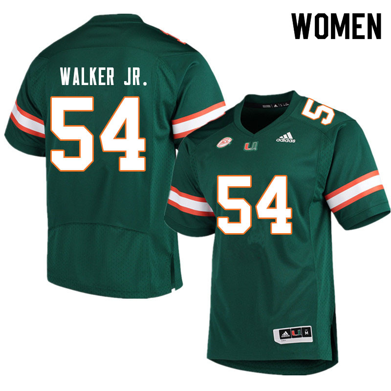Women #54 Issiah Walker Jr. Miami Hurricanes College Football Jerseys Sale-Green